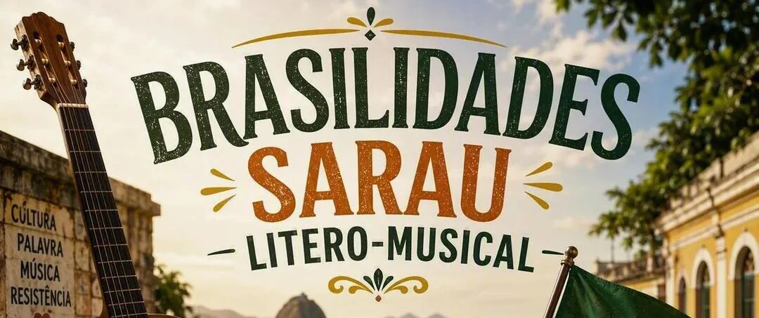 Logomarca do projeto Canções e Lendas em letras brancas com efeito de relevo sobre fundo branco.