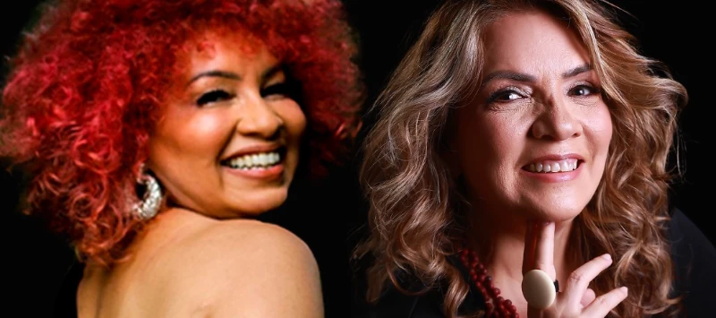 Lucinnha Bastos e Joelma Kláudia no palco do Sesc Ver-o-Peso  