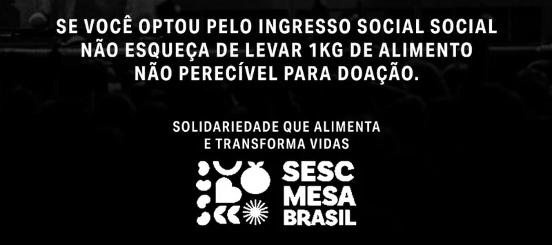 Ingresso Solidário: Sesc Mesa Brasil arrecadará alimentos no show do Guns N’ Roses 
